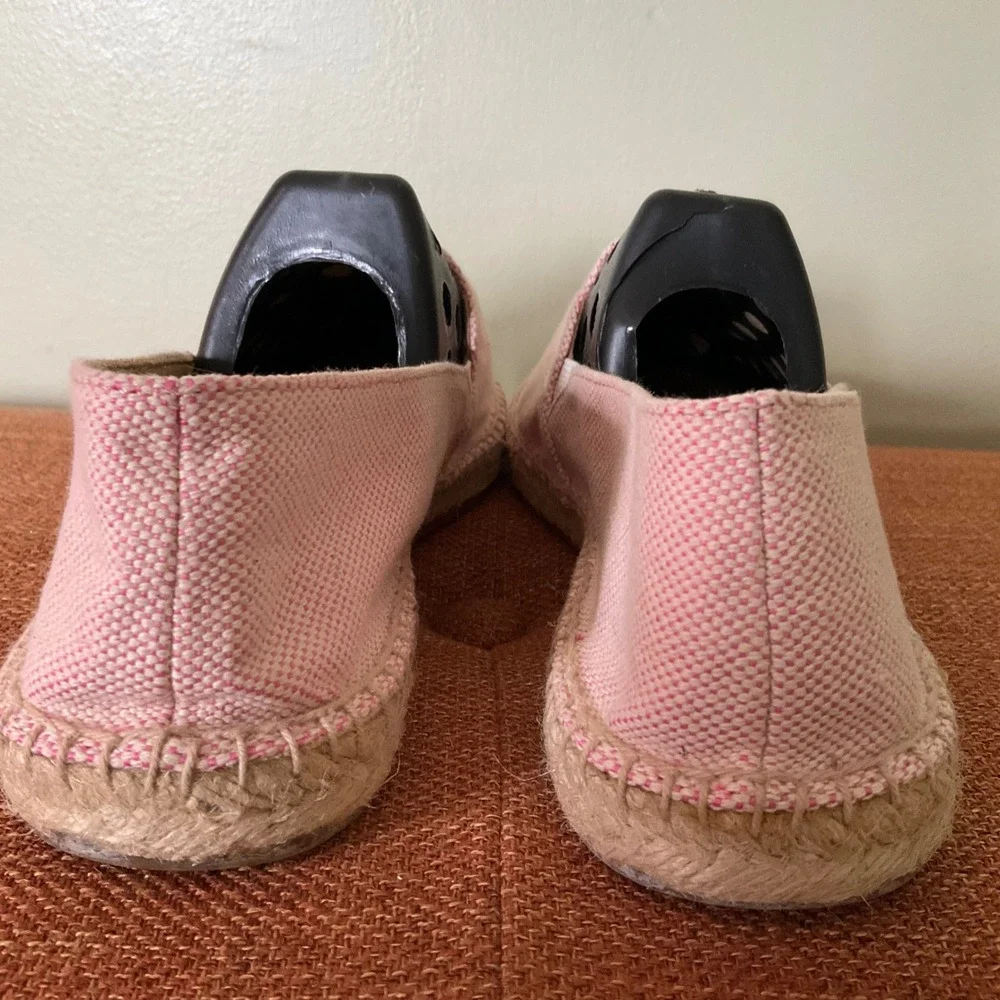 Talbots Pink Canvas Scalloped Espadrille Flats Shoes Sz 9M Coquette Tennis Prep.